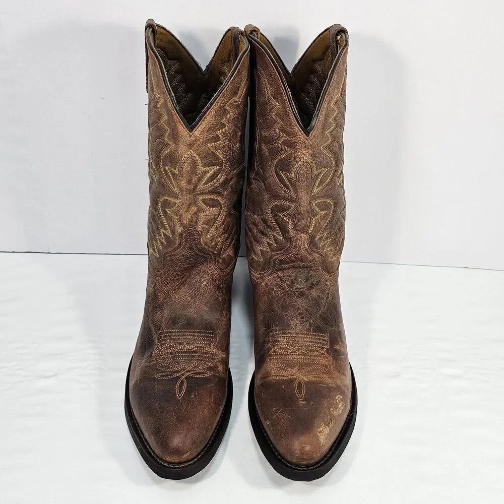 Laredo Birchwood 68452 Mens 16 D Brown Distressed Leather Western Cowboy Boots